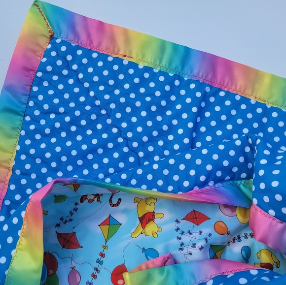 Unique Winnie the Pooh and Friends Rainbow Balloon baby quilt blanket